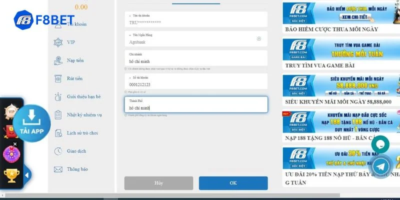 Hiện nay, người chơi có thể dễ dàng nạp tiền tại nhà cái F8Bet theo nhiều phương thức.